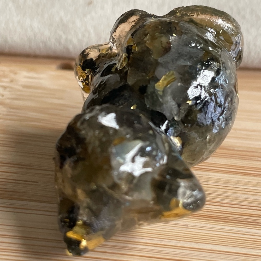 Natural Labradorite Cat With Gold Flakes – Approx. 2” Handmade Crystal Sculpture - Picture 7 of 10
